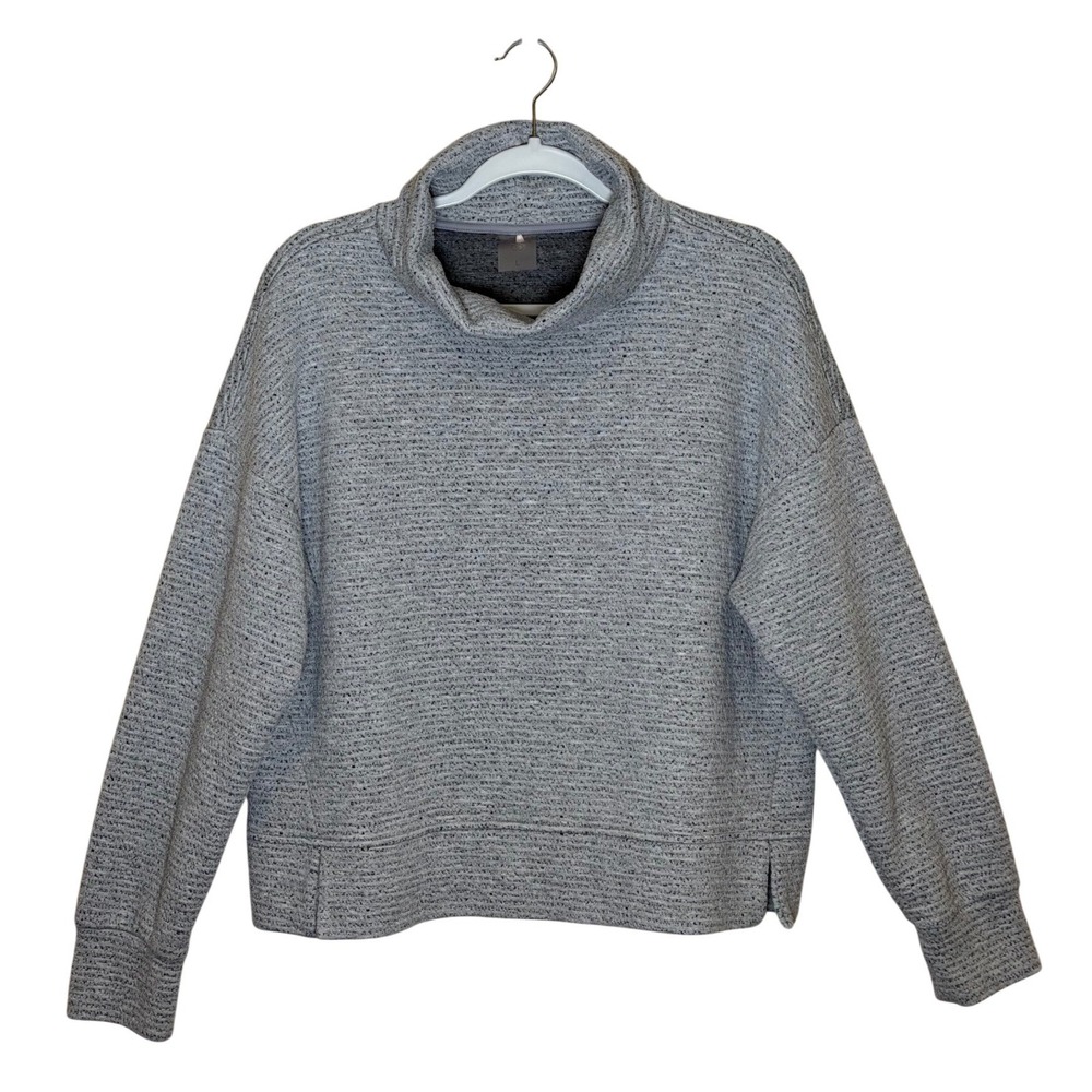 Calla Sweatshirt Gray Large Cowl Neck Cropped‎ Activewear Athleisure Cozycore